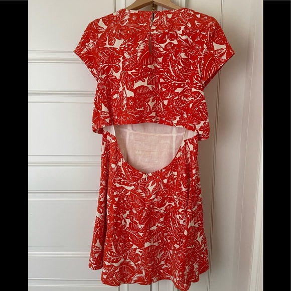 Joie Eley Floral Twofer Open Back Dress, M - Picture 5 of 6